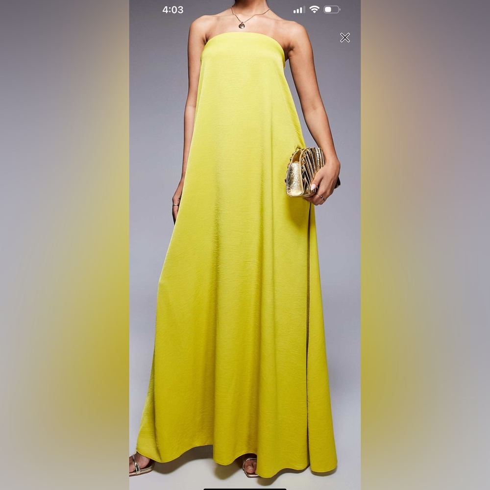 ASOS Yellow A-Line Maxi dress for Cocktail Events